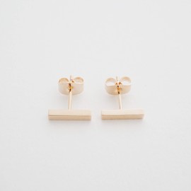 Middle Bar Stud Earrings in 18k Rose Gold Plated, Minimalist, Delicate, Dainty Jewelry Earring Stacking Studs for Women (Rose Gold)