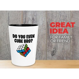 Luxe Gifting Rubik Player Shot Glass 1.5oz -Do You Even Cube - Math Lover Friends Cubers Brain Games Puzzle Kids Teen Adult Grand Master