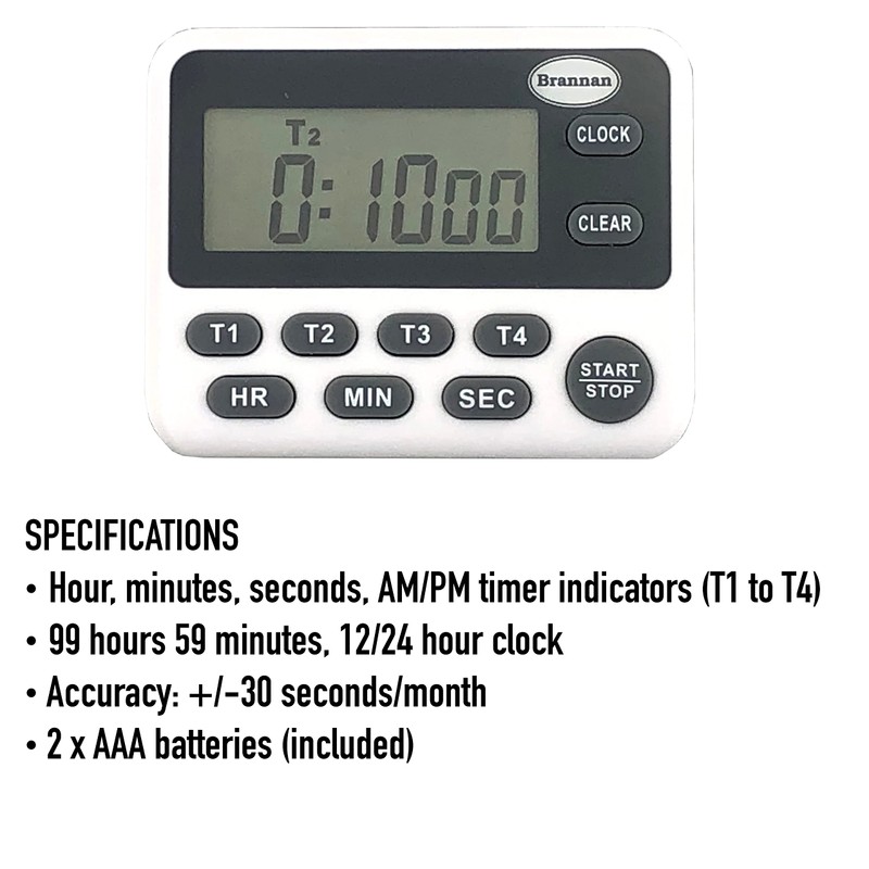 Digital Kitchen Timer For Cooking and Baking - Four Way