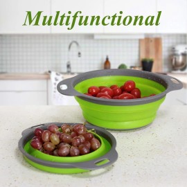 Unbranded Collapsible Colander Set of 3 Green
