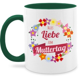 Tasse Tassen 325ml - Alles Liebe zum Muttertag - 325 ml - Petrolgrün - besondere geschenke für mama muttertagsgeschenk billig for mothers mother's day geschenk 2022 kleinigkeit danke liebste