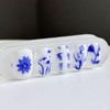 05:25AM, Cheonghwa |Korean traditional blue flower nail - almond /