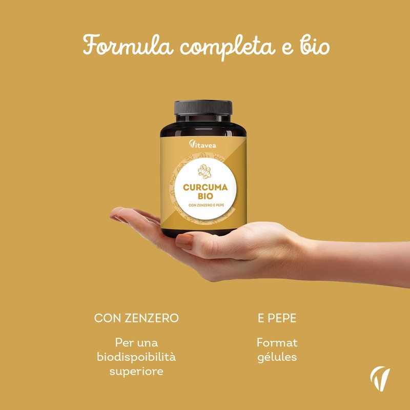 Curcuma Bio 2000 mg con Zenzero e Pepe Nero- Alta