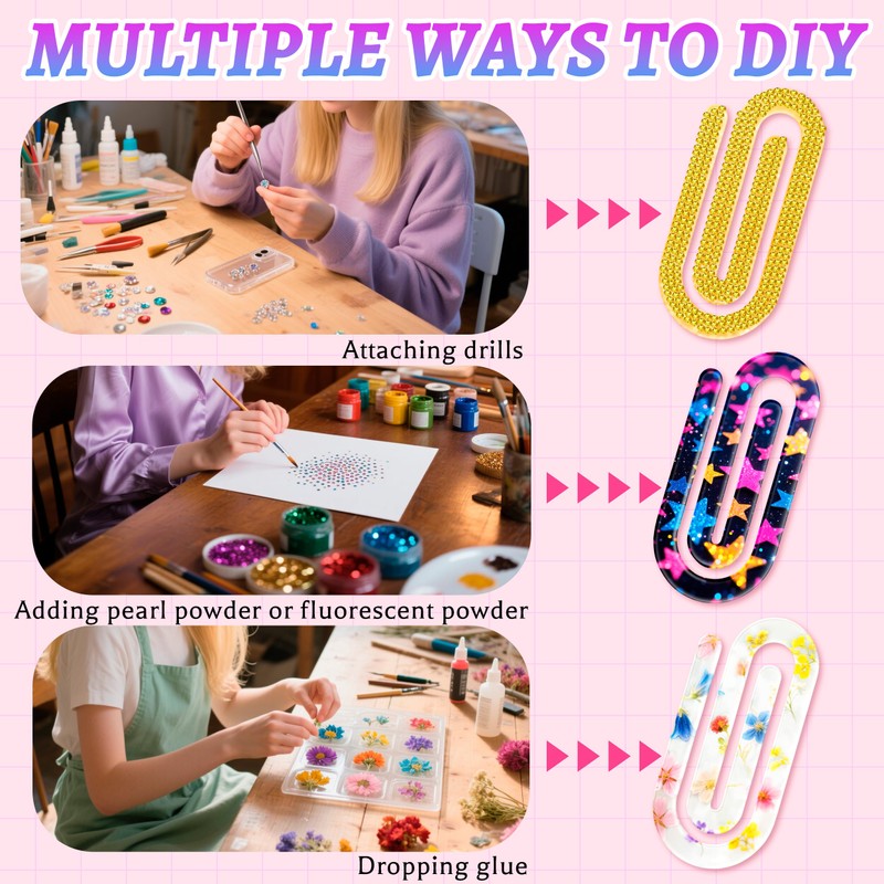 Joyclub 24 Pcs Sublimation Blanks Bulk Acrylic Jumbo Paper Clips