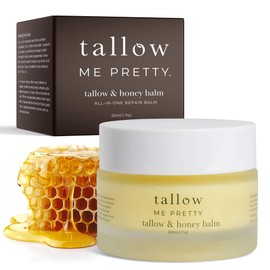 Tallow Me Pretty Tallow and Honey Balm, Rich and Comforting Grass Fed Beef Tallow Balm, Seals in Moisture, Promotes Skin Repair & Calms Irritated Skin, 1.7 oz