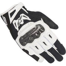 Alpinestars SMX-2 Air Carbon V2 Leather Street Gloves-Black/White-L