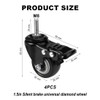 Set of 4 swivel castors with brakes M8 x 25