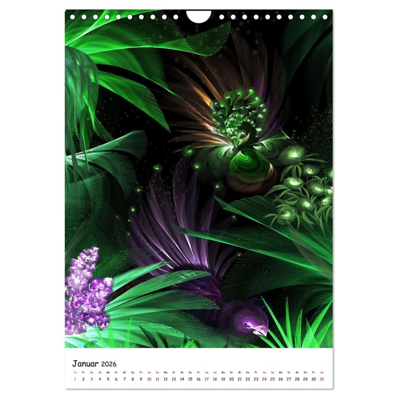 Digitalfantasie (Wandkalender 2026 DIN A4 hoch), CALVENDO Monatskalender: Leuchtende Strukturen