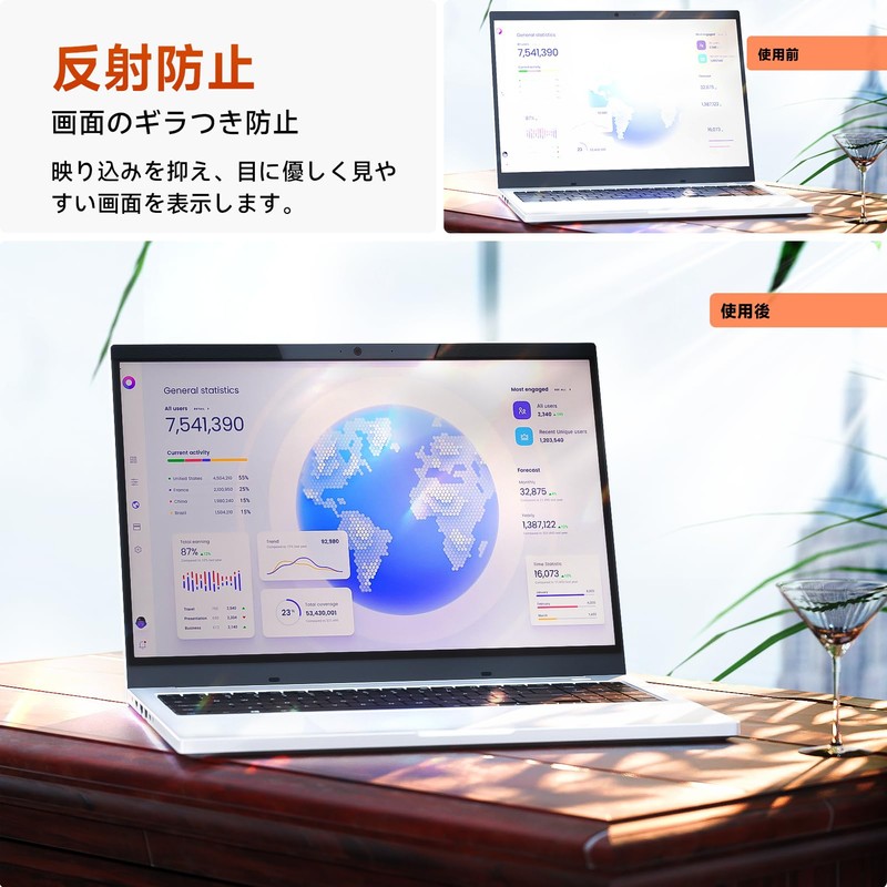 Mamol 14" 16:9 Magnetic Computer Privacy Filter, Anti-Peeping Filter, Blue