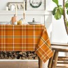 Horaldaily Fall Tablecloth 52×70 Inch Rectangular, Autumn Buffalo Plaid Orange