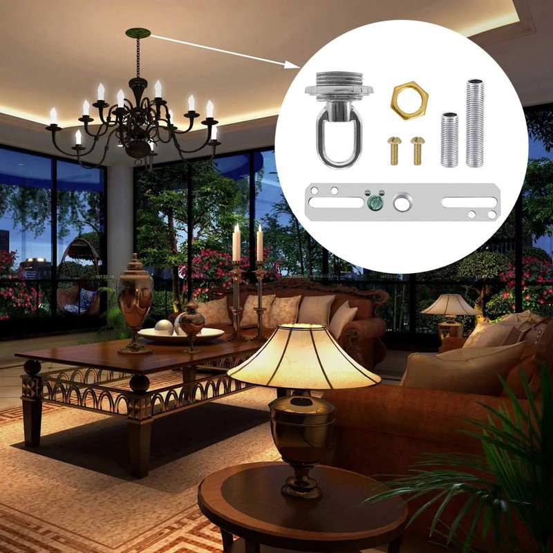 ECUDIS Light Fixture Cross Bar Kit, 1/4 IP Center Lamp