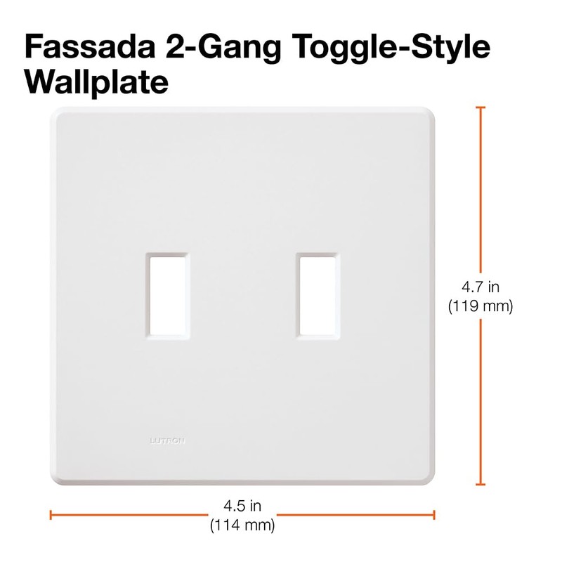 Lutron Fassada 2 Gang Wallplate for Toggle-Style Dimmers and Switches,