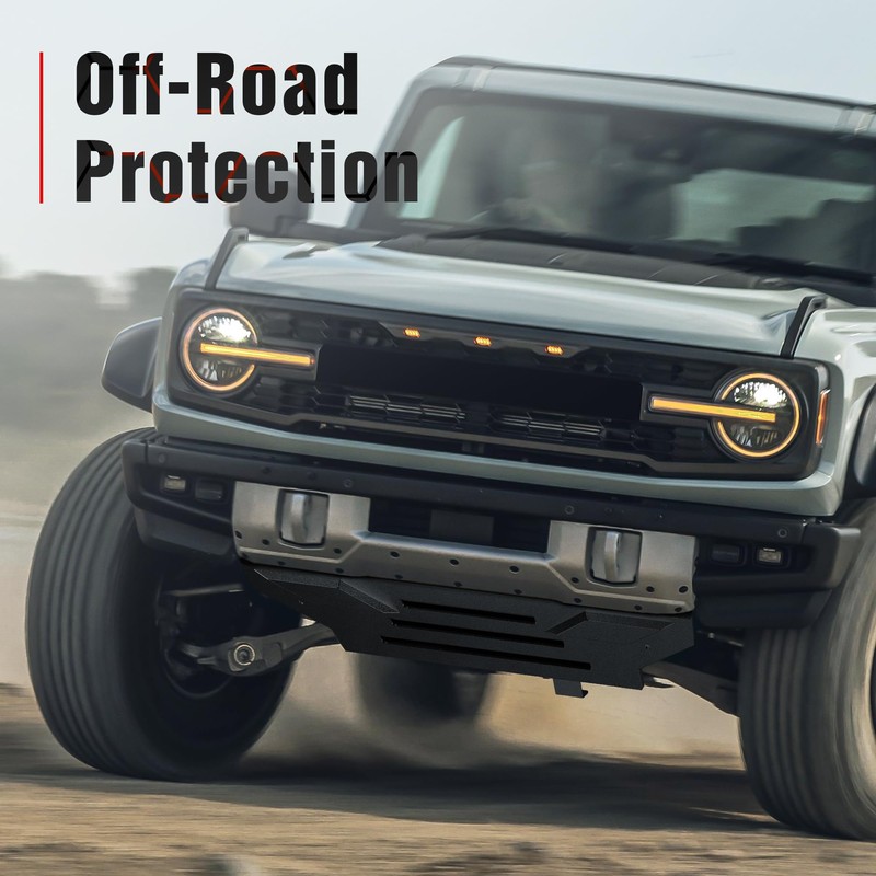 YZONA for Ford Bronco Front Skid Plate Steel Bumper Cover