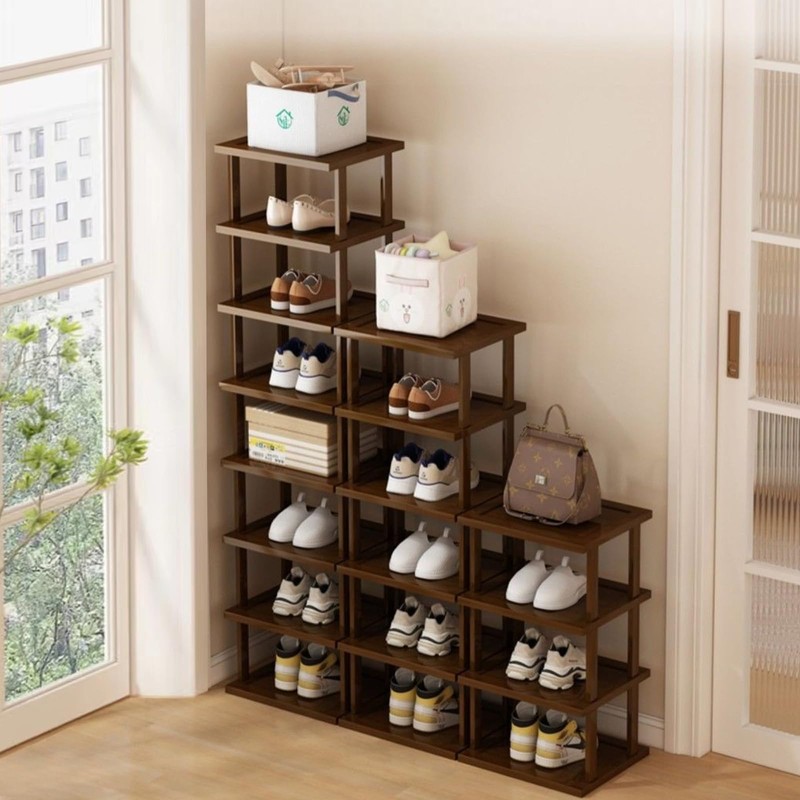 Vertical Shoe Rack - Tall Narrow Shoe Rack Organizer for