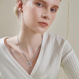 AXOMY Eye of Horus Necklace 925 Sterling Silver Eye of Ra Pendant Necklace Ancient Egyptian Necklace Protection Eye of Horus Jewelry Gifts for Men Women (Sliver)