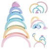 MERRYHEART Wooden Rainbow Small Stacker, 6 Piece Rainbow Stacking Toy