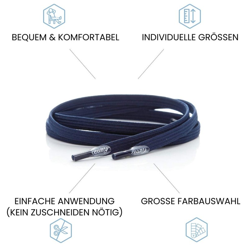 Leazy Flat Elastic Shoelaces - The Flat, Flexible Shoe Strap