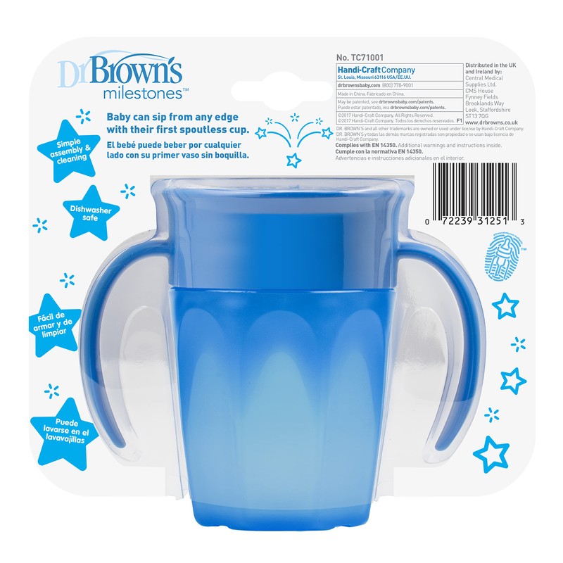 Dr. Brown's Cheers 360 Spoutless Training Cup, 6m+, 7 Ounce,