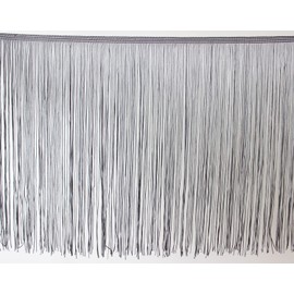 Yalulu 10 Metres Length 30 cm Width Tassel Cut Fringe Fringe Cut Fringe Trim DIY Trimming Costume Latin Dress Garment Apparel Lace Trim Sewing Accessories (Silver)