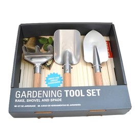 Gardening handTool Set - includes shovel, rake & spade - Ideal for greenhouse or planters