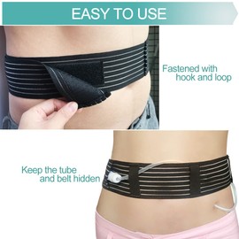 Soft Breathable Peritoneal Dialysis Belt Adjustable PD Catheter Holder Accessories Discreet for Safety Secure Transfer Set Peg Feeding Tube Supplies Men Women Black Medium
