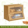 Large Bread Box Double Layer Bamboo Bread Box for Kitchen
