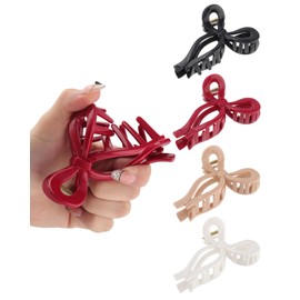 MOLANS Silicone Hair Claw Clips for Women, 4PCS Large Cozy Hair Clips, Flexible and Unsnappable Jaw Hair Clip, Strong Hold Non-slip for Women Thick or Fine Hair, Lightweight Hair Clamps