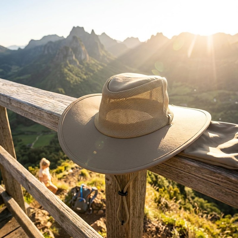 Sombrero Plegable Unisex de Nylon Transpirable con Malla – Protección