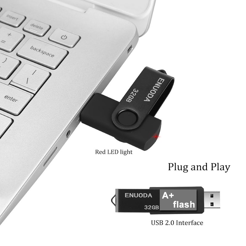 ENUODA 32 GB USB Stick Memory Stick USB 2.0 Rotate