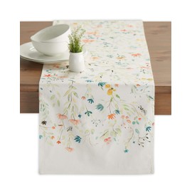 Maison d' Hermine Tablerunners 100% Cotton Decorative Easter Tablerunner Washable Table Cover for Holiday Dinner, Wedding, Buffet & Dining, Colmar - Spring/Summer (37cm x 180cm)