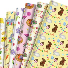 Easter Bunny Pattern Wrapping Paper Set, 12 Sheets Easter Bunny Wrapping Paper Easter Bunny Gift Wrap Birthday Party Decoration Easter Bunny Gift Wrap Easter Bunny Decorations 20'' x 27''