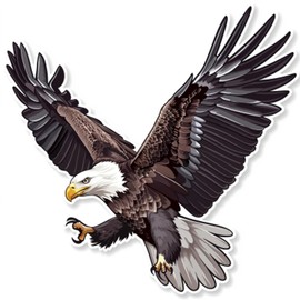 Generic Majestic Bald Eagle Bird Twitcher Sticker for Car, Bike, SUV, Truck, Helmet, Water Bottle, Laptop, Notebook, Bumper, Guitar, Decal Window, Vinyl Sticker 5-inch.