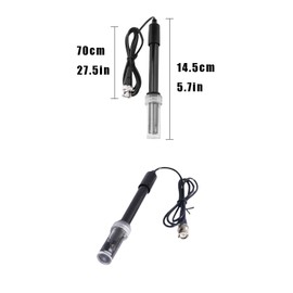 LNGJIN PH Probe Electrode, pH Electrode for Water Quality, Precision pH Electrode, Acid Meter Electrode Probe, PH Sensor Probe, for Monitoring, Dosing of Hydroponic Systems (PH 0-14)
