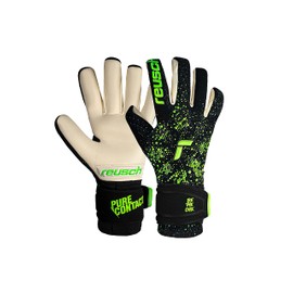 Reusch Pure Contact Gold Unisex Goalkeeper Gloves with Inner Seam Cut and Grip Gold Covering, Suitable for All Pitch Surfaces, 10.5