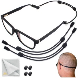 SIGONNA Glasses Strap Holder - No-Tail Eyeglass Strap Cord String - Adjustable Eye Glasses Holders Around Neck Head - Eyeglasses Strap Lanyard - Sunglasses Glasses Strap for Men Women - 2 Pcs