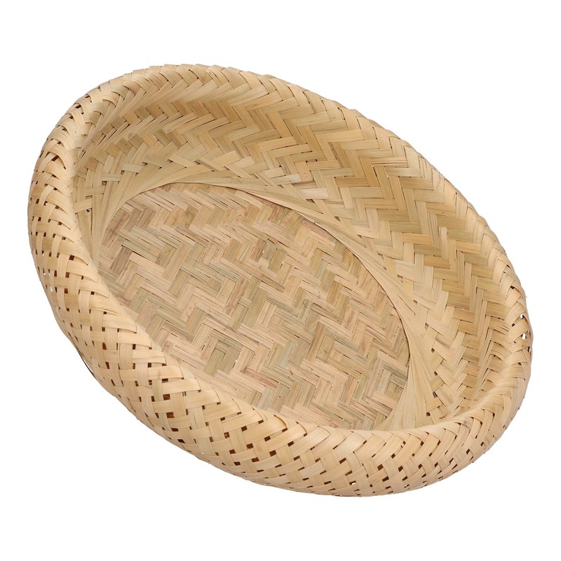 Round Bread Baskets Bamboo Hand Woven Fruits Vegetable Storage Basket
