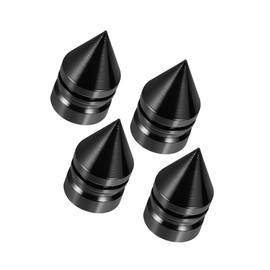 Motoforti 4 Pcs Car Tire Dustproof Caps Tower Shape Air Valve for Wheel Black Long-lasting