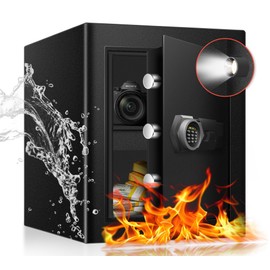 Fdsutvit 2.3 Cu Ft Fireproof Home Safe Box- Steel Security Box with Digital Electronic Keypad, Safety Lock Box for Office, Removable Shelf, Fire Proof Safe for Documents Money Jewelry Gun