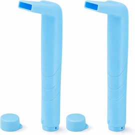 Denash 2 pajitas para el hipo, reutilizables, con orificio pequeño y boca plana, para adultos y niños.(Azul del lago)