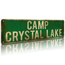 KooLL Camp Crystal Lake Metal Sign, Street Funny Metal Sign Wall Decor for Bedroom Home Bar Garage Art Gift 4" by 16"