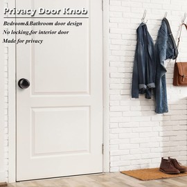 Gobrico Mordern Ball Passage Hall/Closet Door Knob Handle Lockset Oil Rubbed Bronze 6Pack