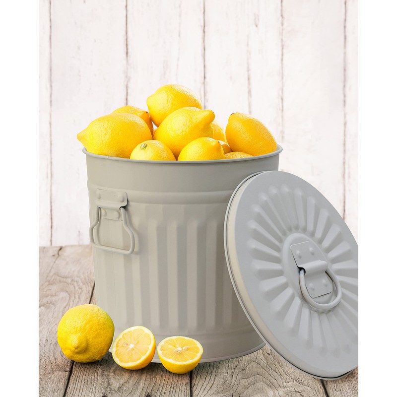Jinfa 2 Sets Retro Design Bin with Lid | Grey