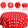 Pack of 6 Disposable Wave Dot Tablecloth, White Dots on