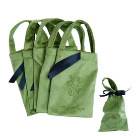 Navy Sugar Five Velvet Bloom Gift Bags - Luxe Floral Pouches for Jewelry & Sweet Surprises!