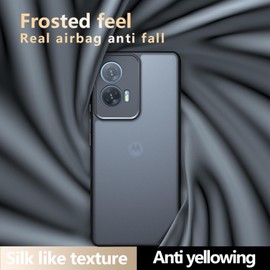 JeLLYPIE for Moto Edge 50 Fusion Case, Matte Translucent Skin-Touch Shockproof Smooth Bumper Cover for Moto Edge 50 Fusion, Black