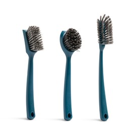 Full Circle Clean Ocean Dish Brush Set - Heavy-Duty, Bottle & Dish Brushes. Made from 100% Recycled Fishing Nets. Dishwasher Safe
