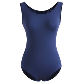 DANSHOW Leotardos sin mangas para mujer, danza, ballet, gimnasia para adultos, marino, L