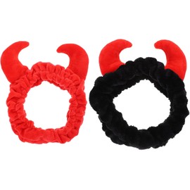 Diadema para Lavarse la Cara de Tejido Elástico y Resistente Forma de Cuerno para Maquillaje y Spa, Paquete de 2 Piezas para Mujeres