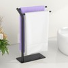 LSK Hand Towel Stand, Black Bathroom Towel Holder Stand, Curved