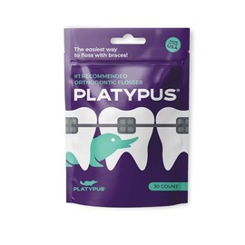 Platypus Orthodontic Flossers - Fights Bad Breath - Picks for Braces, Fits Under Arch Wire, Will Not Cause Damage - Vegan and Biodegradable - Unflavor